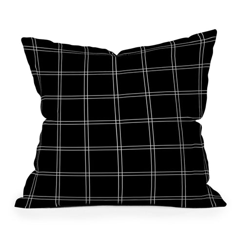 Kelly Haines Minimal Check Outdoor Throw Pillow