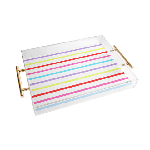 Kelly Haines Pop of Color Stripes Acrylic Tray