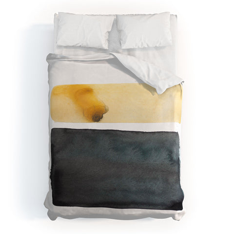Kent Youngstrom black and gold shape Duvet Cover