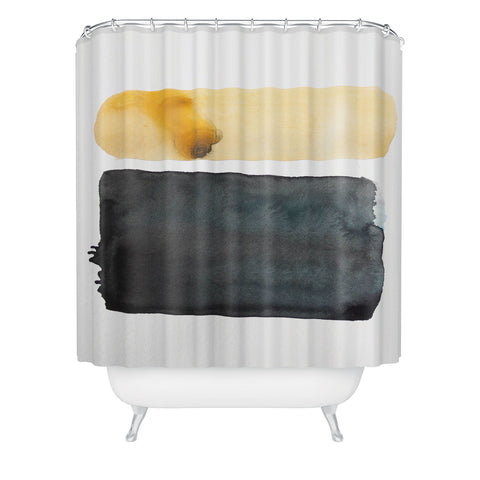 Kent Youngstrom black and gold shape Shower Curtain