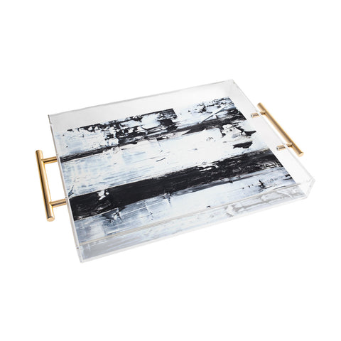 Kent Youngstrom black and white stripes Acrylic Tray