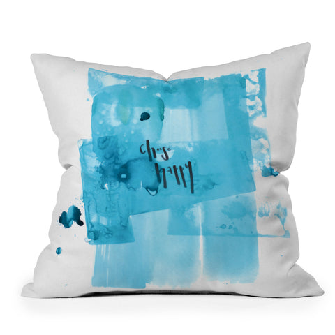Kent Youngstrom choose happy blue Outdoor Throw Pillow