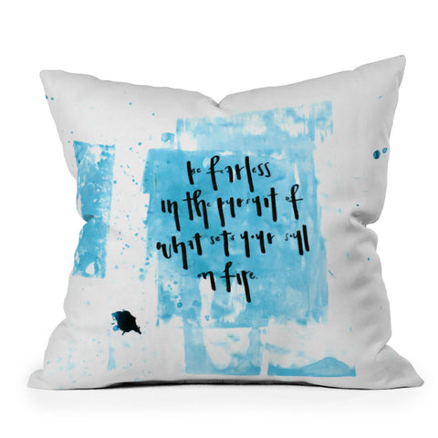 Kent Youngstrom fearless blue Outdoor Throw Pillow