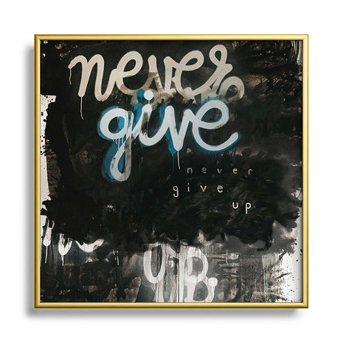 Kent Youngstrom never give up Square Metal Framed Art Print