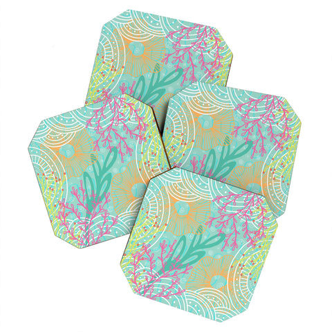 Kerrie Satava Ocean Bloom Coaster Set