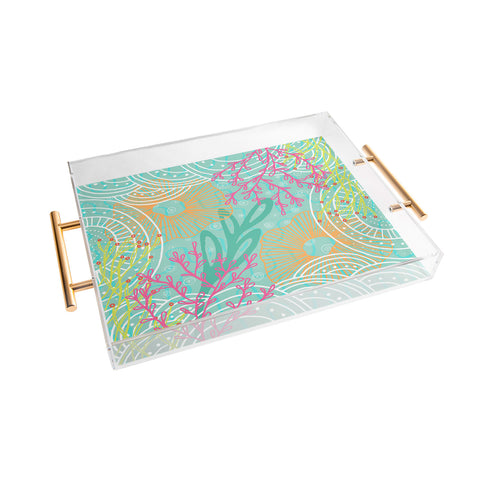 Kerrie Satava Ocean Bloom Acrylic Tray