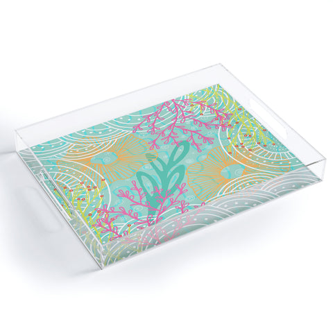 Kerrie Satava Ocean Bloom Acrylic Tray