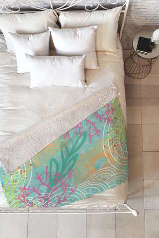 Kerrie Satava Ocean Bloom Fleece Throw Blanket