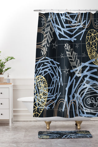 Kerrie Satava Stars Nest Shower Curtain And Mat