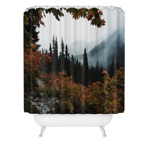 Kevin Russ Fall Framed Trail Shower Curtain