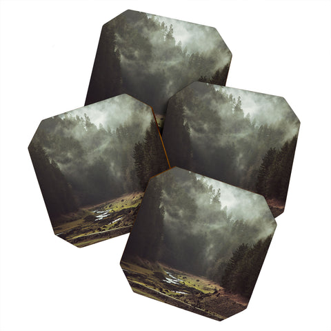 Kevin Russ Foggy Forest Creek Coaster Set
