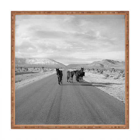 Kevin Russ Spring Mountain Wild Horses Square Tray