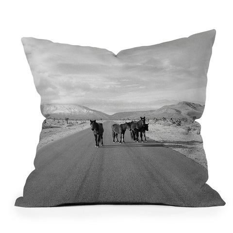 Kevin Russ Spring Mountain Wild Horses Throw Pillow