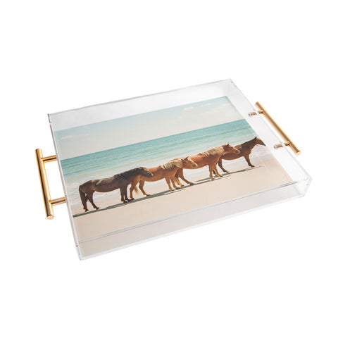 Kevin Russ Summer Beach Horses Acrylic Tray