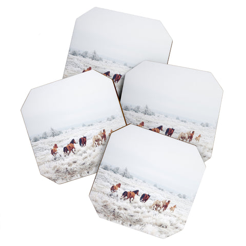 Kevin Russ Winter Horses Coaster Set