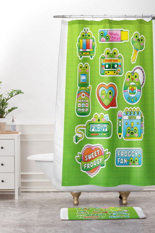 Kidnichols Kidnichols Froggy Fan Shower Curtain And Mat