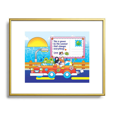Kidnichols Kidnichols Froggy Roadtrip Metal Framed Art Print