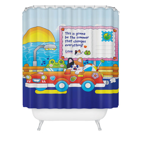 Kidnichols Kidnichols Froggy Roadtrip Shower Curtain