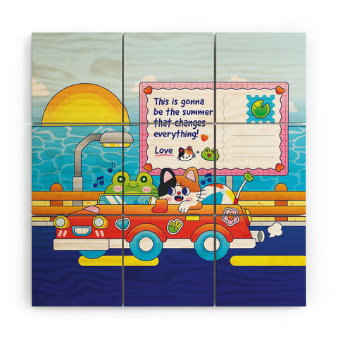 Kidnichols Kidnichols Froggy Roadtrip Wood Wall Mural