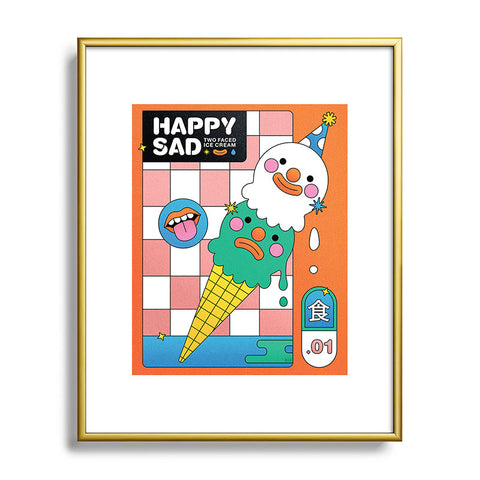 Kidnichols Kidnichols Happy Sad Ice Cream Metal Framed Art Print