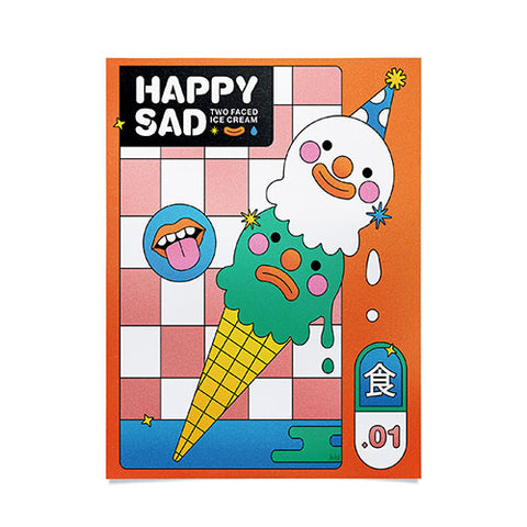 Kidnichols Kidnichols Happy Sad Ice Cream Poster
