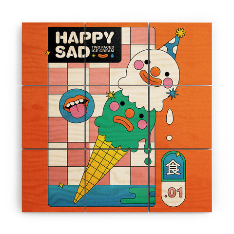 Kidnichols Kidnichols Happy Sad Ice Cream Wood Wall Mural