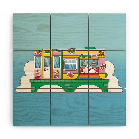 Kidnichols Kidnichols Subway Snooze Wood Wall Mural