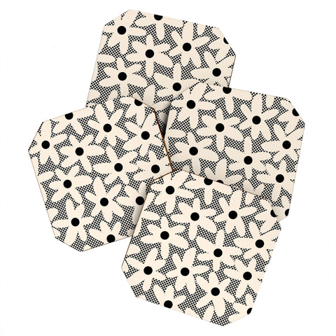 Kierkegaard Design Studio Daisy Time Retro Floral Checks Coaster Set