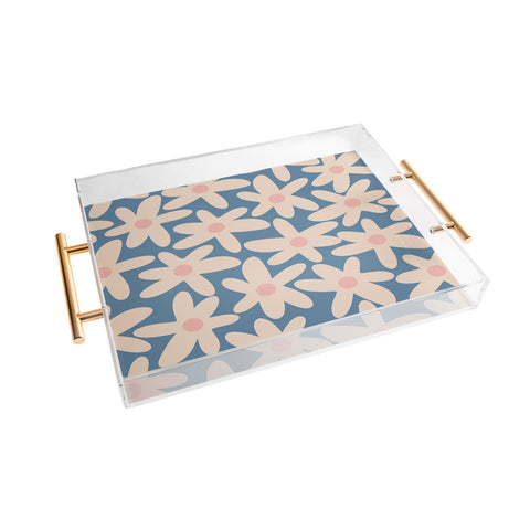 Kierkegaard Design Studio Daisy Time Retro Floral I Acrylic Tray