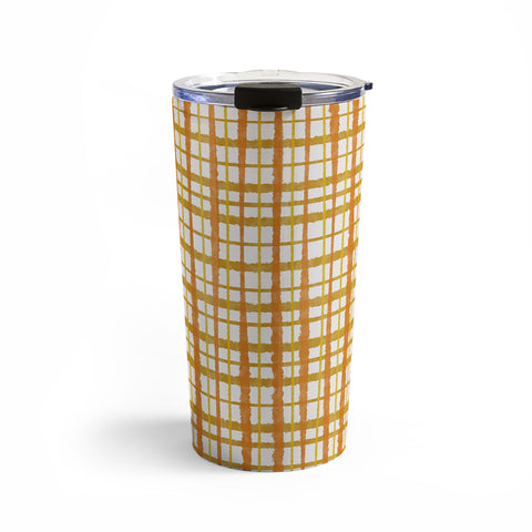 Kierkegaard Design Studio Hygge Retro Stripe Painted Plaid Travel Mug