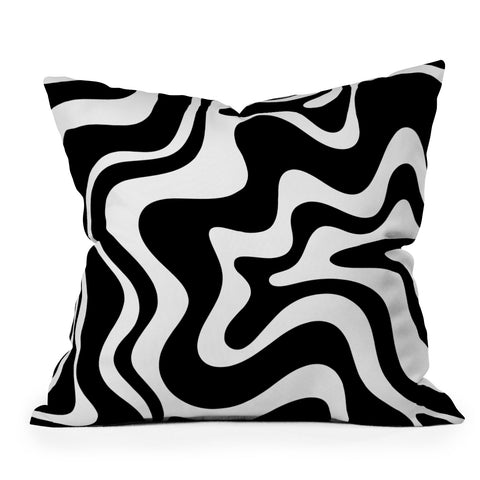Kierkegaard Design Studio Liquid Swirl Abstract Pattern Outdoor Throw Pillow