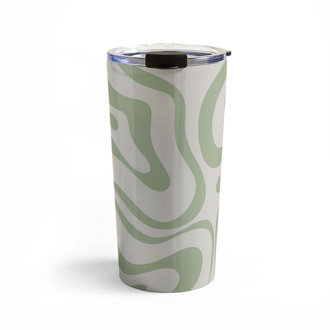 Kierkegaard Design Studio Liquid Swirl Almond and Sage Travel Mug