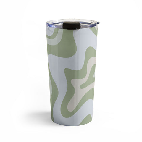 Kierkegaard Design Studio Liquid Swirl Contemporary Light Sage Travel Mug