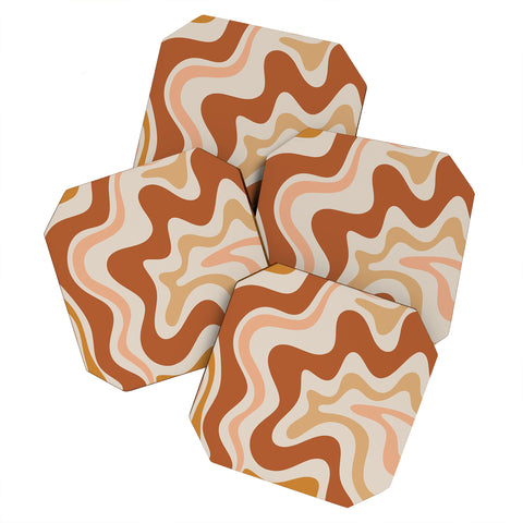 Kierkegaard Design Studio Liquid Swirl Earth Tones Coaster Set