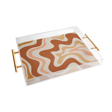 Kierkegaard Design Studio Liquid Swirl Earth Tones Acrylic Tray