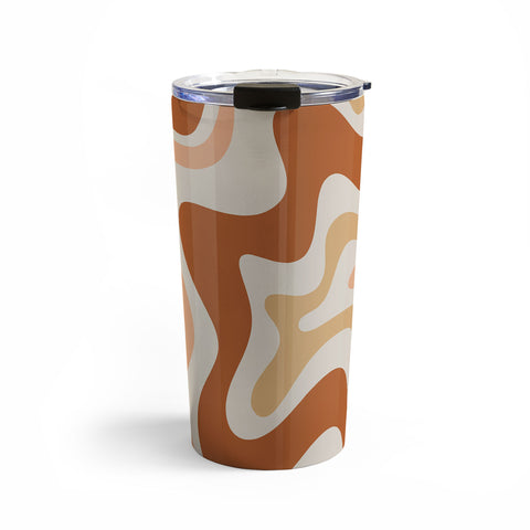 Kierkegaard Design Studio Liquid Swirl Earth Tones Travel Mug
