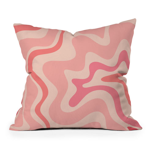 Kierkegaard Design Studio Liquid Swirl Soft Pink Outdoor Throw Pillow
