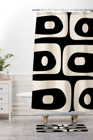 Kierkegaard Design Studio Mid Century Modern Piquet Shower Curtain And Mat