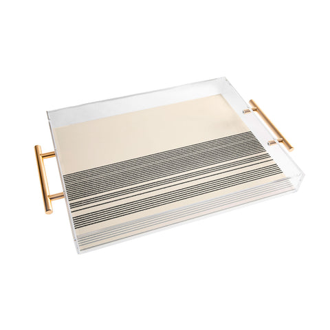 Kierkegaard Design Studio Organic Stripes Minimalist Black Acrylic Tray