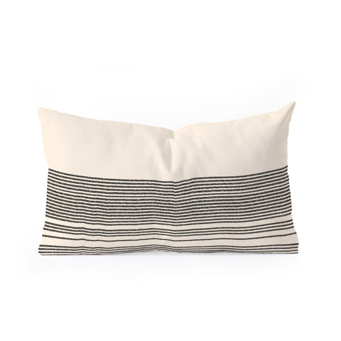 Kierkegaard Design Studio Organic Stripes Minimalist Black Oblong Throw Pillow Havenly
