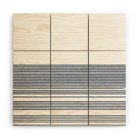 Kierkegaard Design Studio organic stripes naut navy blue and white Wood Wall Mural