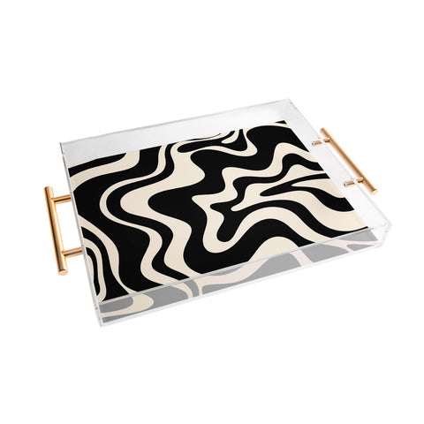 Kierkegaard Design Studio Retro Liquid Swirl Abstract Acrylic Tray