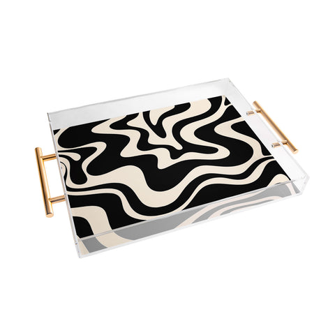 Kierkegaard Design Studio Retro Liquid Swirl Abstract Pattern 3 Acrylic Tray
