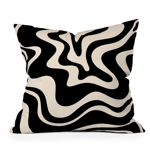 Kierkegaard Design Studio Retro Liquid Swirl Abstract Pattern 3 Outdoor Throw Pillow