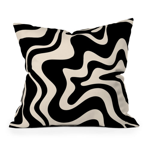 Kierkegaard Design Studio Retro Liquid Swirl Abstract Outdoor Throw Pillow