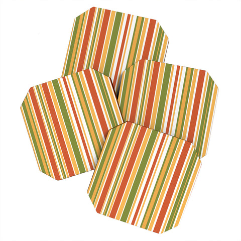 Kierkegaard Design Studio Retro Stripes Mid Century Coaster Set