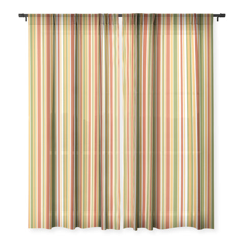 Kierkegaard Design Studio Retro Stripes Mid Century Sheer Window Curtain