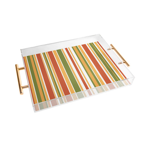 Kierkegaard Design Studio Retro Stripes Mid Century Acrylic Tray