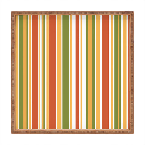 Kierkegaard Design Studio Retro Stripes Mid Century Square Tray