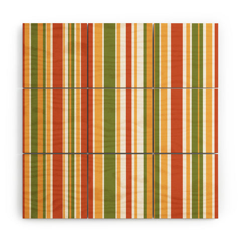 Kierkegaard Design Studio Retro Stripes Mid Century Wood Wall Mural